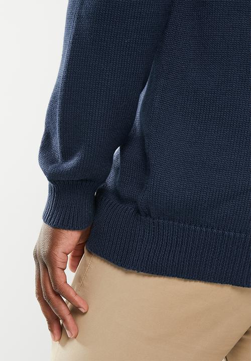POLO - Men pjc long sleeve cardigan - navy 