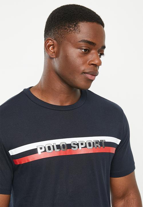 POLO - Men sport stripe print short sleeve tee - navy 