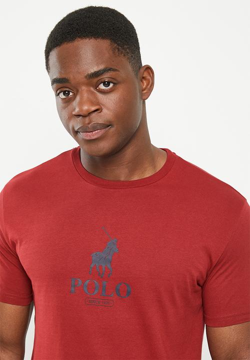 POLO - Mens logo short sleeve tee - burgundy