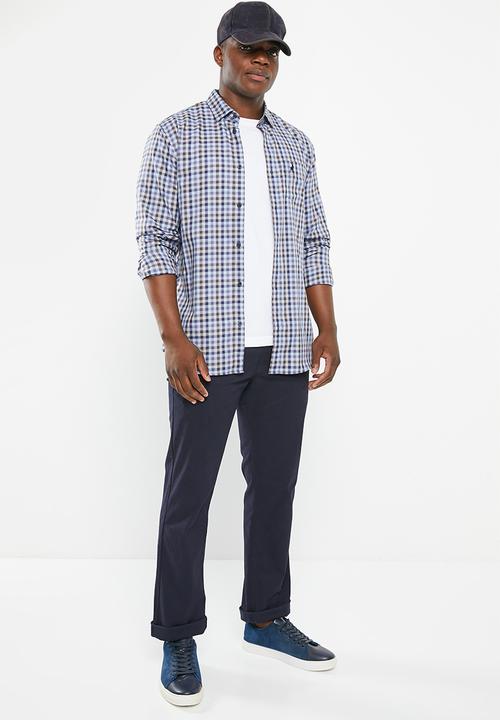 POLO - Mens multi gingham long sleeve shirt - multi 