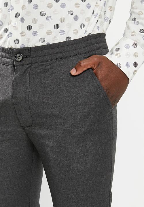 POLO - Mens elasticated cropped trouser - charcoal