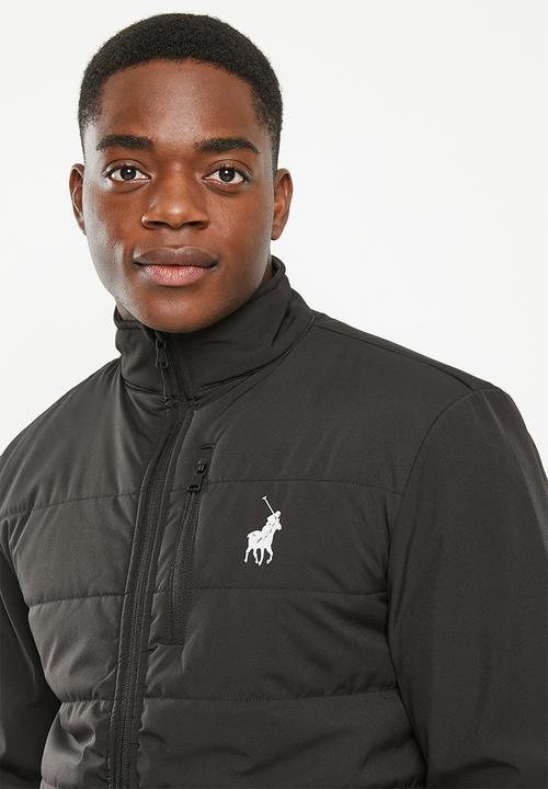 POLO - Men sport long sleeve quilted jacket - black