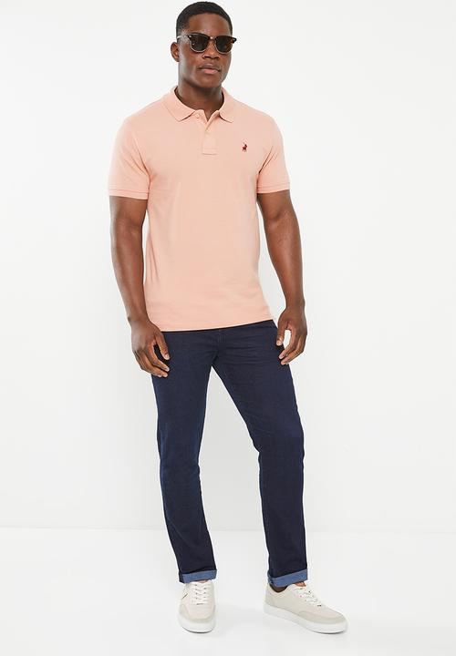 POLO - Mens pique short sleeve golfer - pink