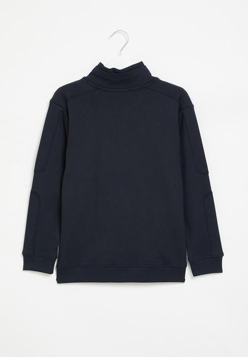 POLO - Boys riley zip through track top - navy