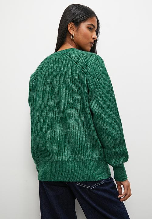 Superbalist - Rib diversion crew neck - bottle green