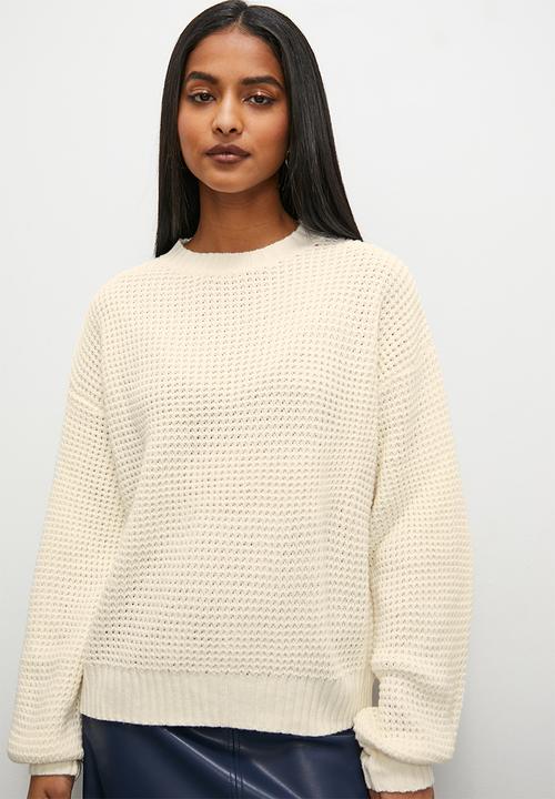 Superbalist - Stitch interest crew neck  - ecru