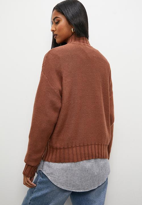 Superbalist - Cable funnel neck - tan
