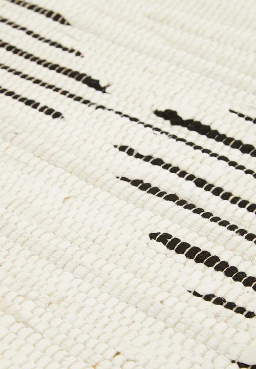 Sixth Floor - Recycled chindi runner - black & white