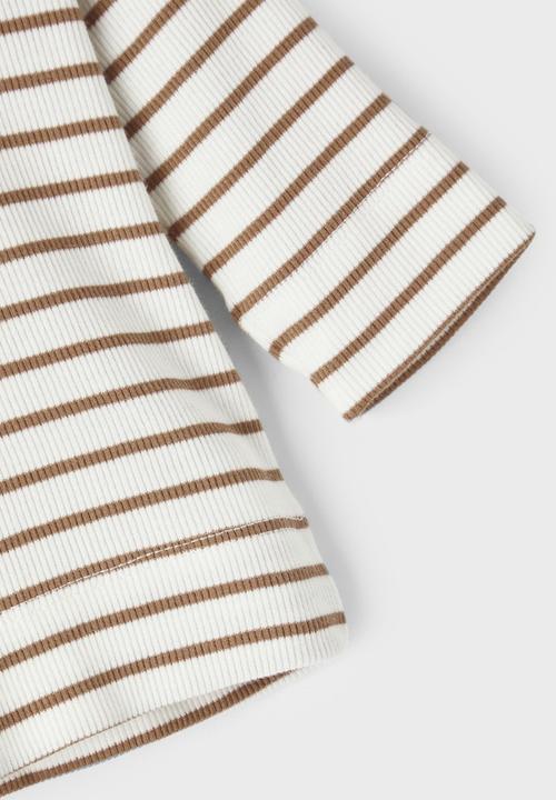 Name It - Skylar long sleeve slim top - white & brown