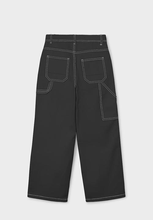 Name It - Wide leg pants - black stitch