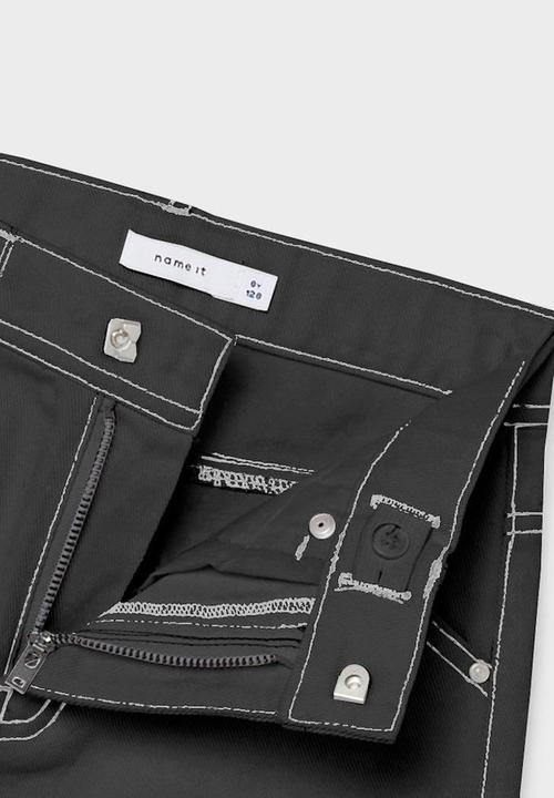 Name It - Wide leg pants - black stitch