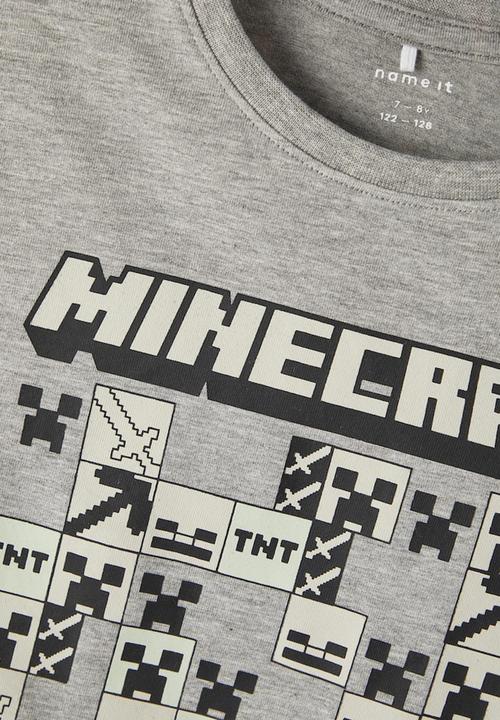 Name It - Nkmdrew minecraft short sleeve top - grey melange