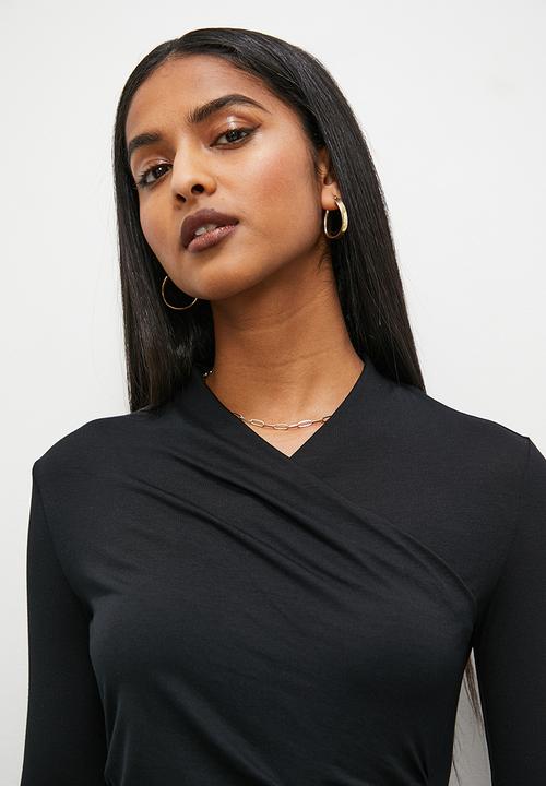 Superbalist - Wrap neck top - black
