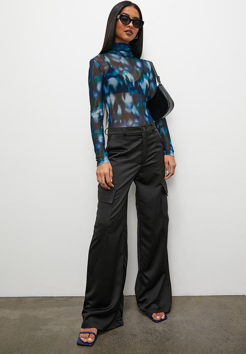 Superbalist - Funnel neck mesh top - zerba watercolour