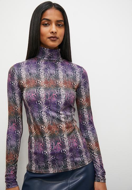 Superbalist - Printed poloneck tee - multi 