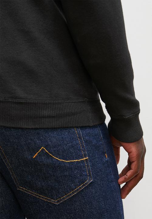 Lark & Crosse - Slim fit long sleeve crew neck pullover - black