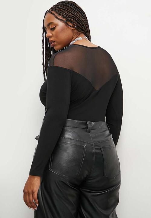 Superbalist - Sheer inset bodysuit - black