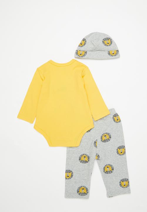 Pop Candy - 3 piece set - grey & yellow