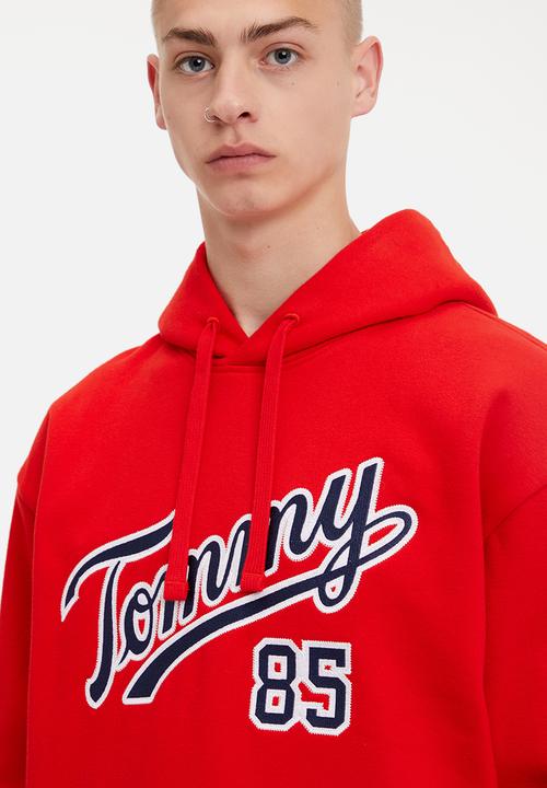 Tommy Hilfiger - Tjm rlxd college 85 hoodie - dark red