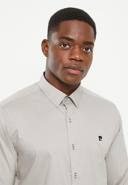 Pierre Cardin - Plain stretch classic collar formal shirt - light grey