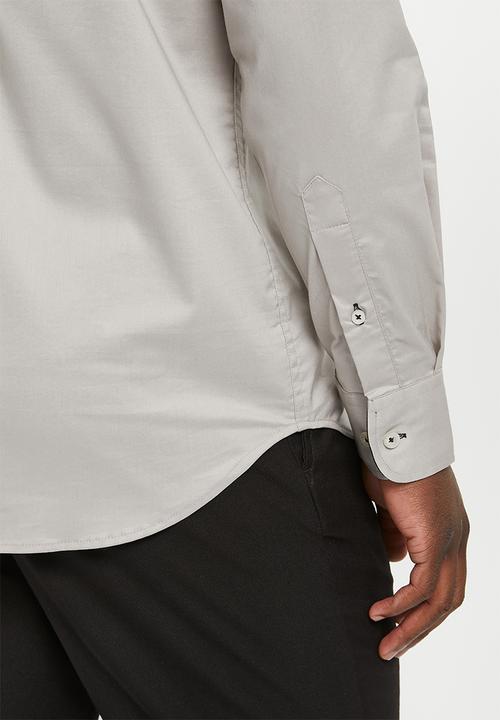 Pierre Cardin - Plain stretch classic collar formal shirt - light grey