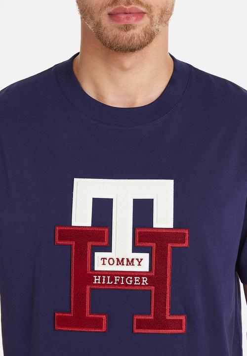 Tommy Hilfiger - Icon blackwatch monogram tee - yale navy