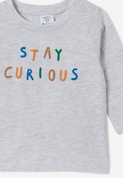 Cotton On - Jamie long sleeve tee - cloud marle/stay curious