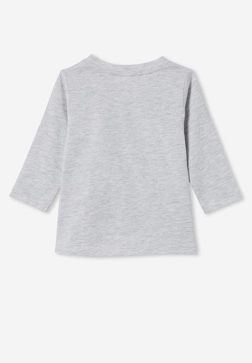 Cotton On - Jamie long sleeve tee - cloud marle/stay curious