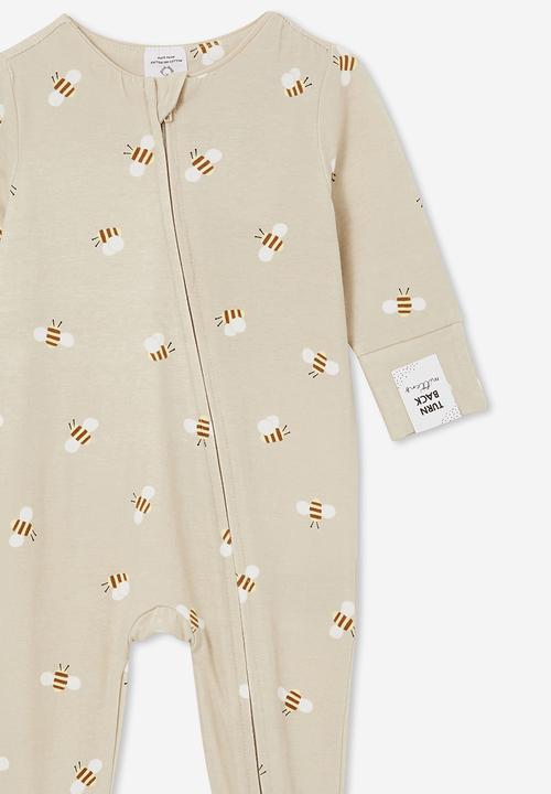 Cotton On - The long sleeve zip romper - rainy day/bobby bee