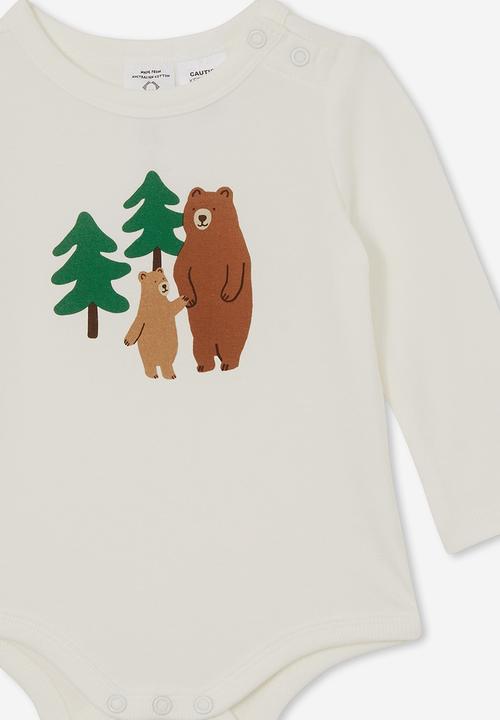 Cotton On - The long sleeve bubbysuit - vanilla/mother bear