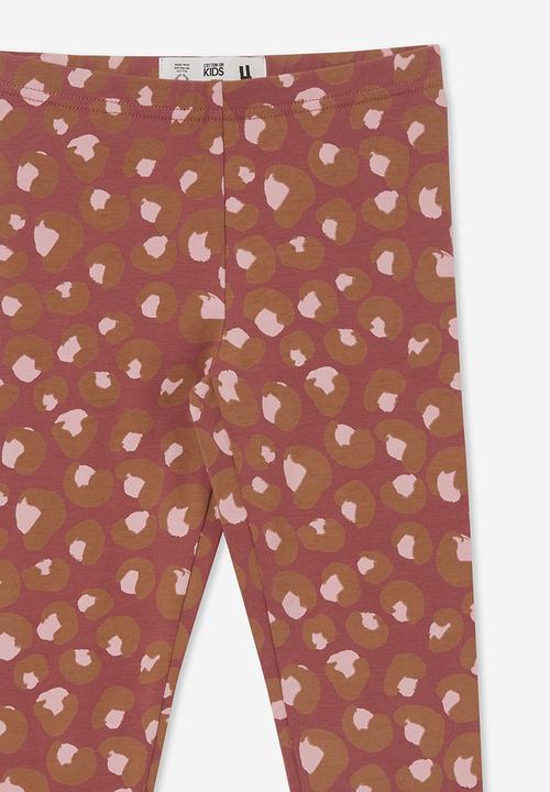 Cotton On - Huggie tights - vintage berry/animal print