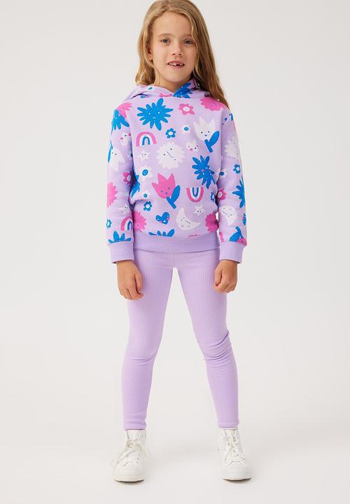 Cotton On - Fleece legging - lilac drop rib