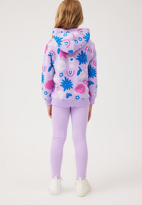 Cotton On - Fleece legging - lilac drop rib