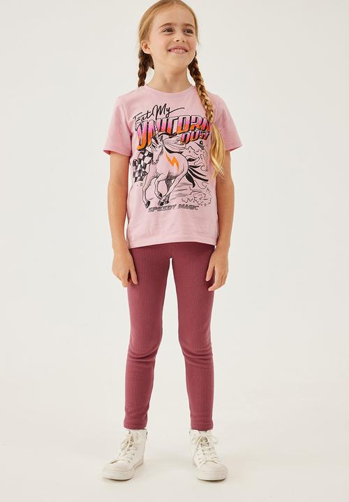 Cotton On - Fleece legging - vintage berry rib