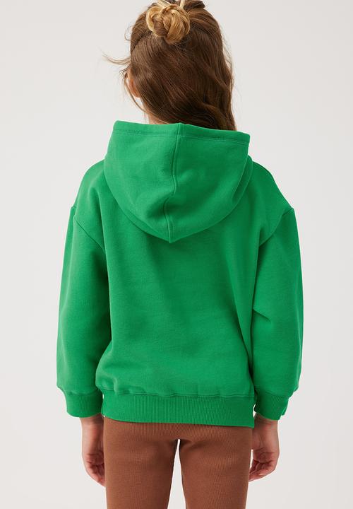 Cotton On - Emerson unisex slouch hoodie - green splash/out chasing adventures