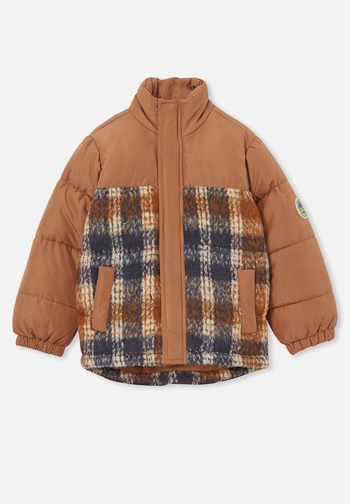 Cotton On - Freddie puffer jacket - coco jumbo/check