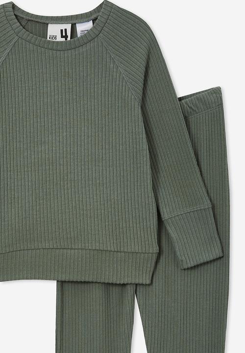Cotton On - Declan long sleeve pyjama set - swag green