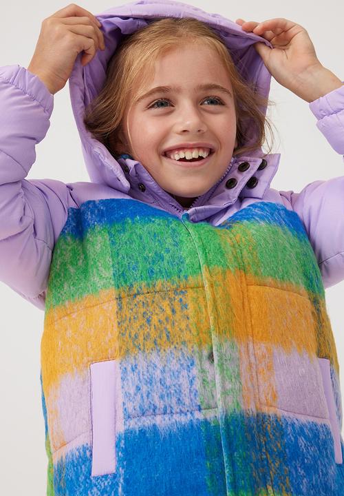 Cotton On - Charlotte puffer jacket - lilac drop/check