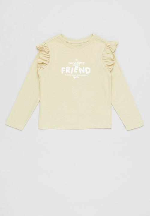 Pop Candy - Girls graphic long sleeve tees - white/stone