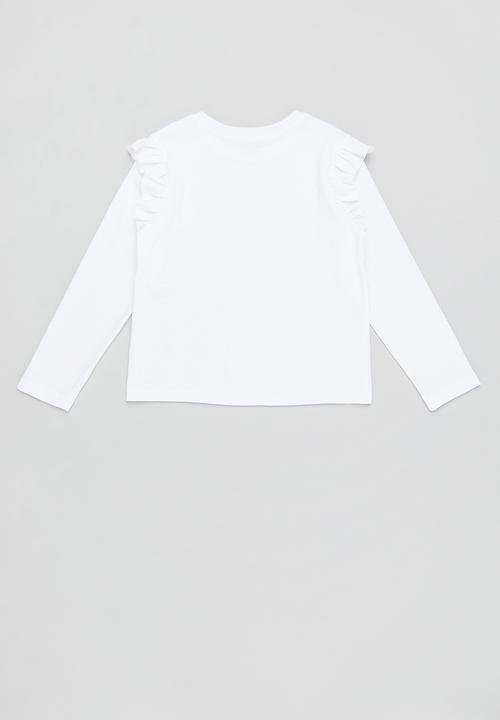 Pop Candy - Girls graphic long sleeve tees - white/stone