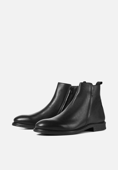 Jack & Jones - Jfwwalter leather zip boot - anthracite
