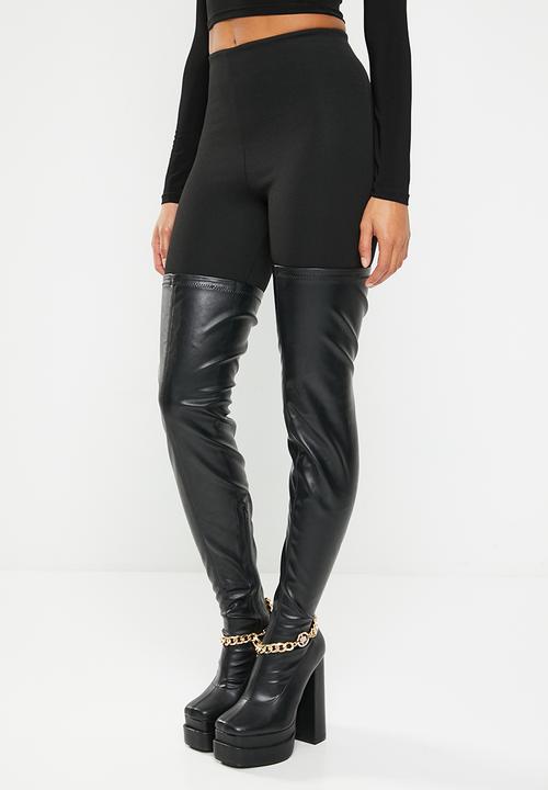 SISSY BOY - Thigh high platform boot - black