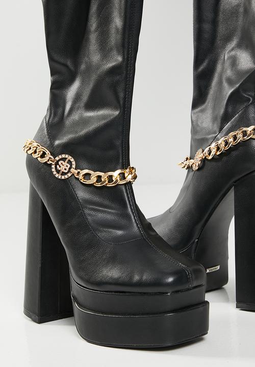 SISSY BOY - Thigh high platform boot - black