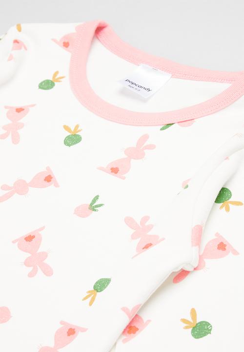 Pop Candy - Girls printed pj set - white/pink