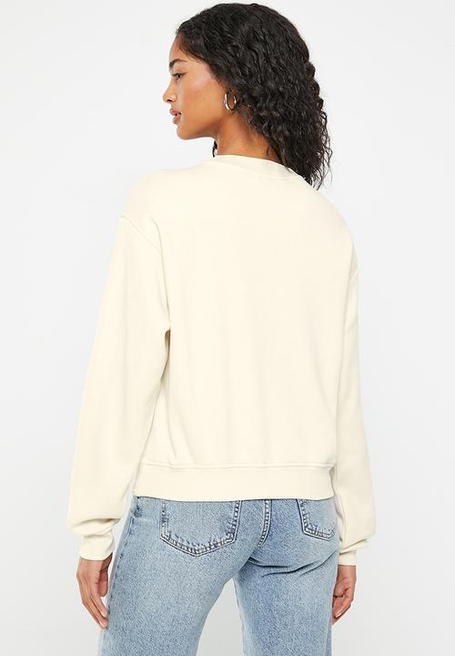 H&M - Printed sweatshirt - cream/lake erie