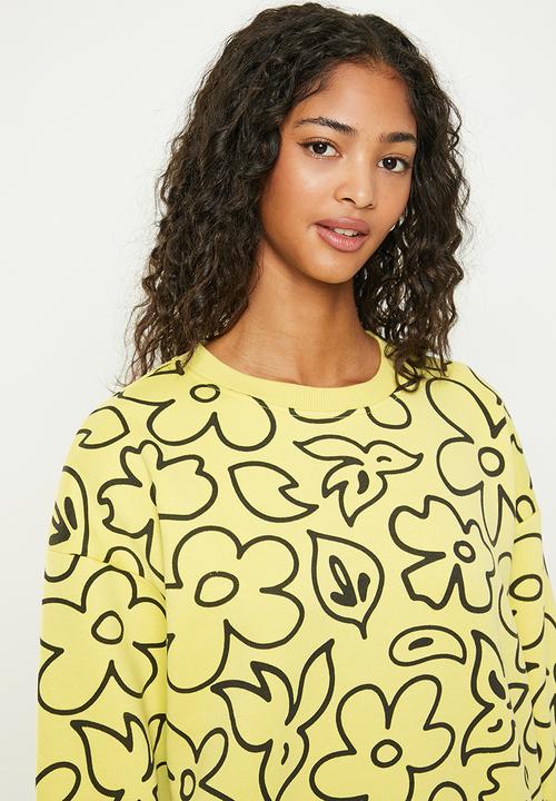 Daisy Street - Printed sweatshirt - yellow & black 