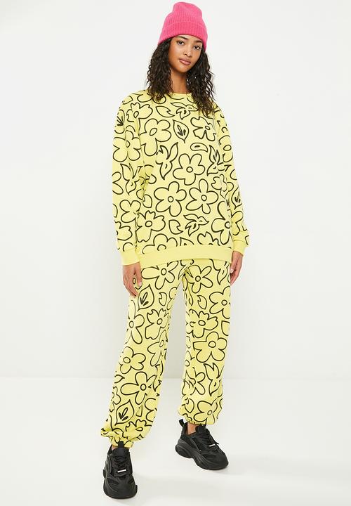 Daisy Street - Printed sweatshirt - yellow & black 