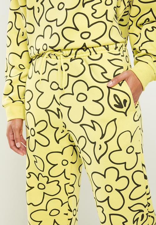Daisy Street - Printed joggers - yellow & black 