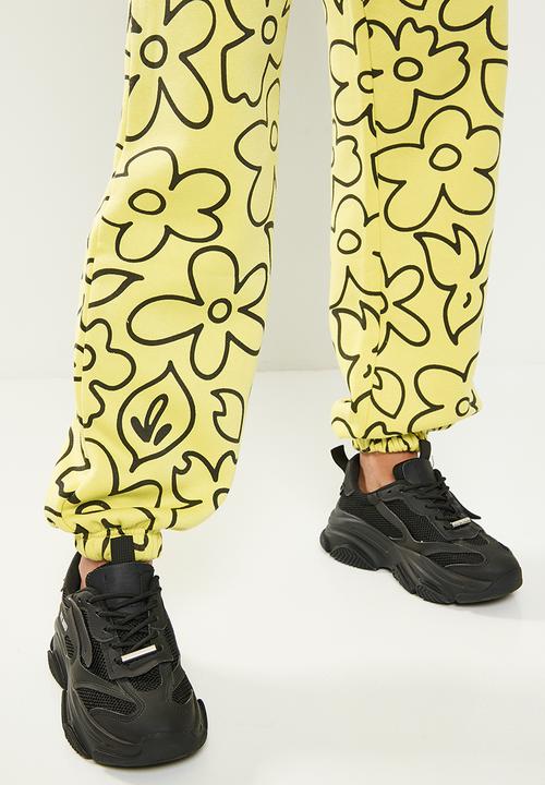 Daisy Street - Printed joggers - yellow & black 