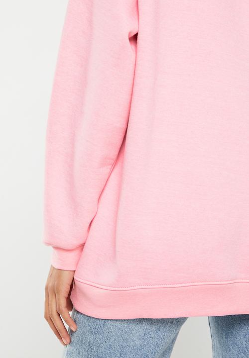 Daisy Street - 1/4 zip la sweater - pink